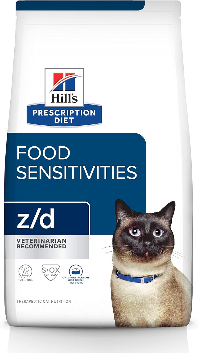 Prescription Diet z/d is clinical nutrition specially formulated to help avoid skin and digestive signs from adverse food reactions in cats.